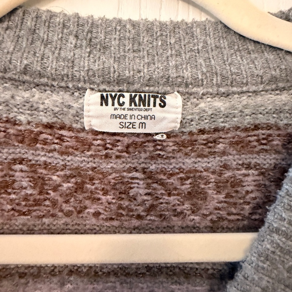Nordstrom Gray and Brown Patterned Cardigan - Picture 2 of 2